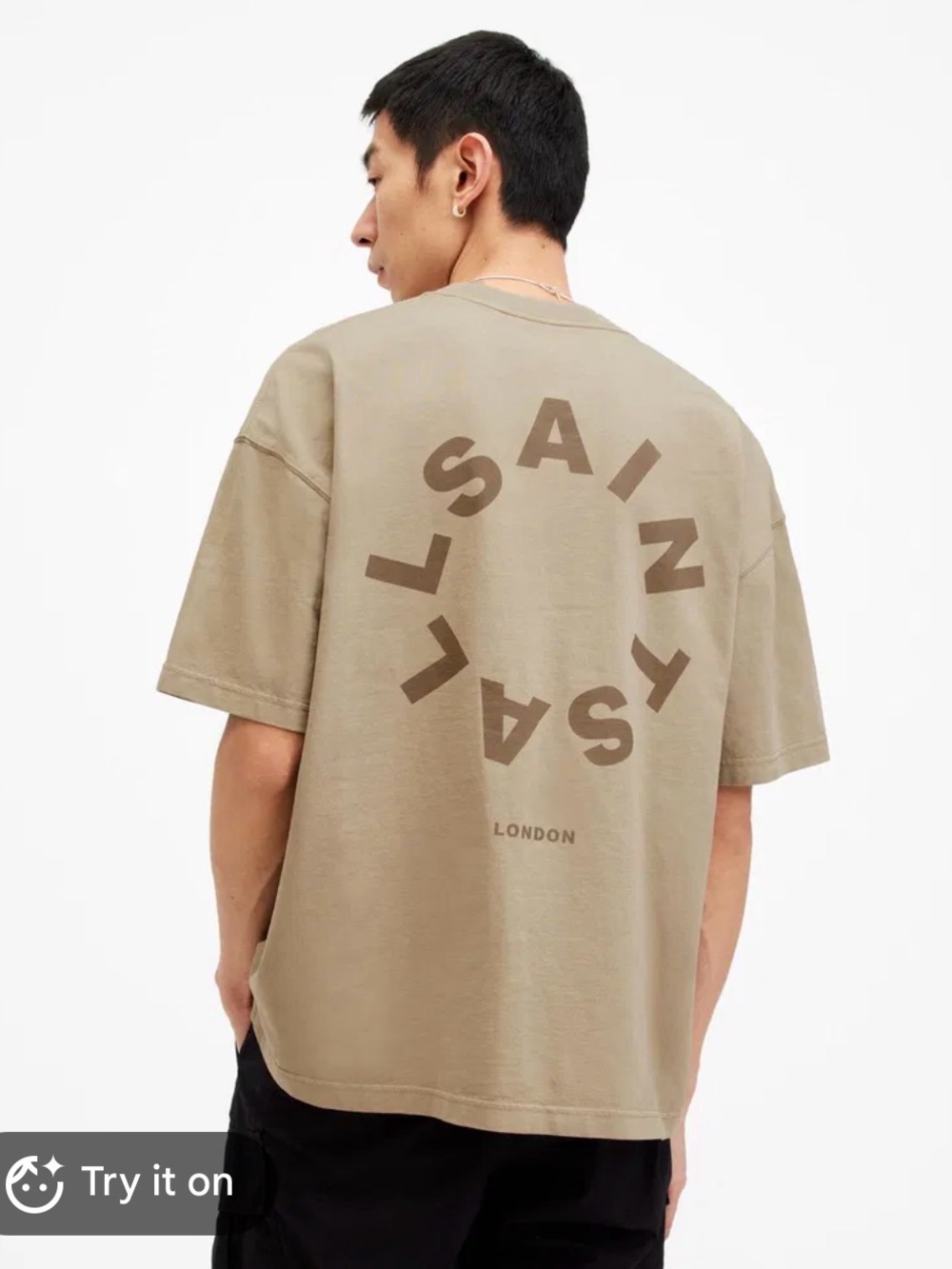Allsaints Tierra Oversized Crew Neck Logo T-Shirt M